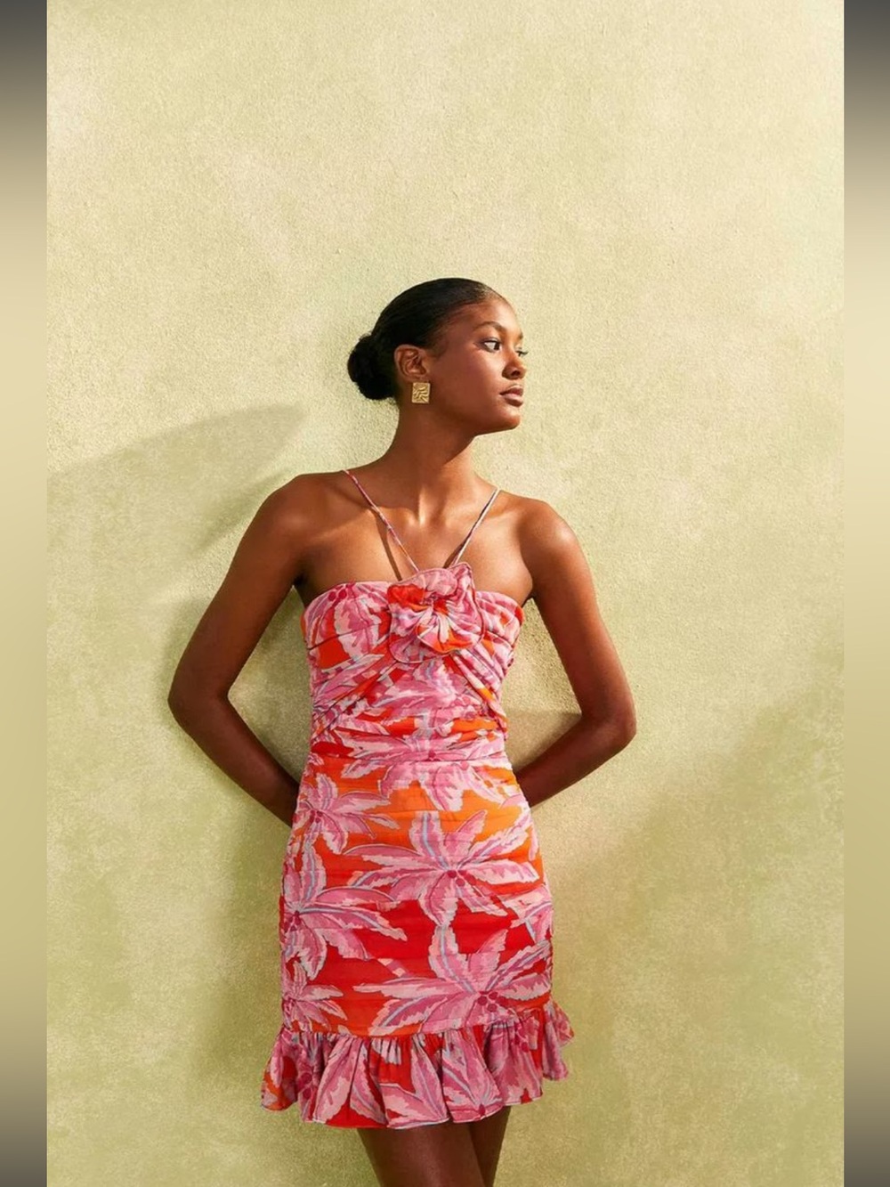 Farm Rio Pink Orange Dress